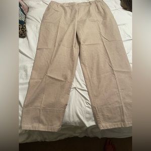 NWOT Lane Bryant tan linen ankle pants. Size 16.
